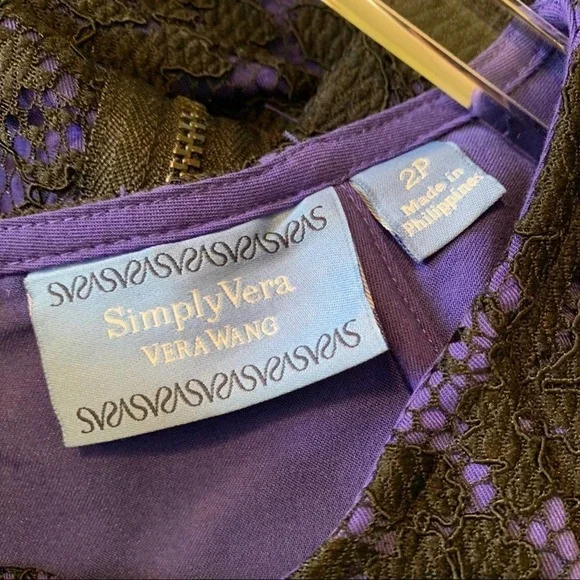 𝅺KOHL’S Simply Vera Blue/Purple & Black Lace Dress 2P - Picture 7 of 11